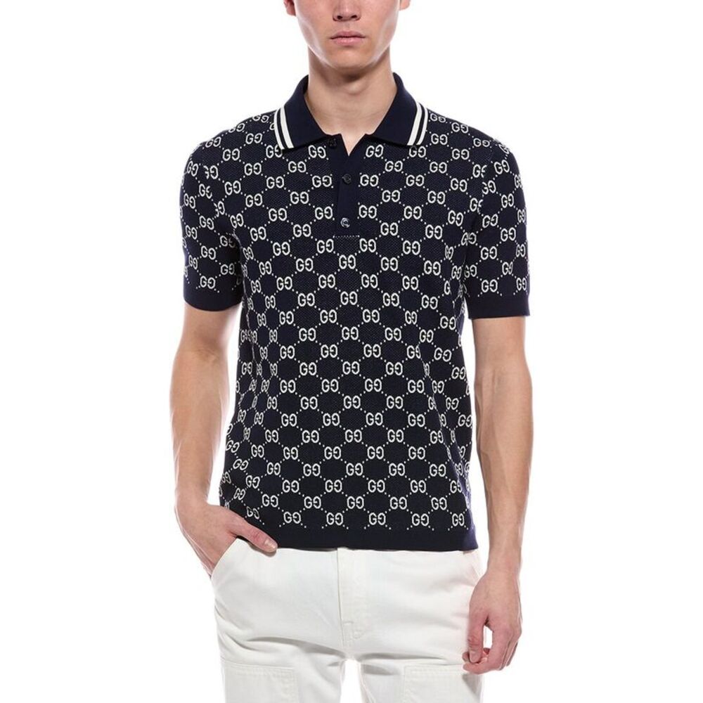 Gucci Mens Polo Shirt, Navy